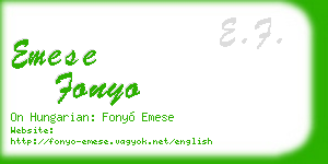 emese fonyo business card